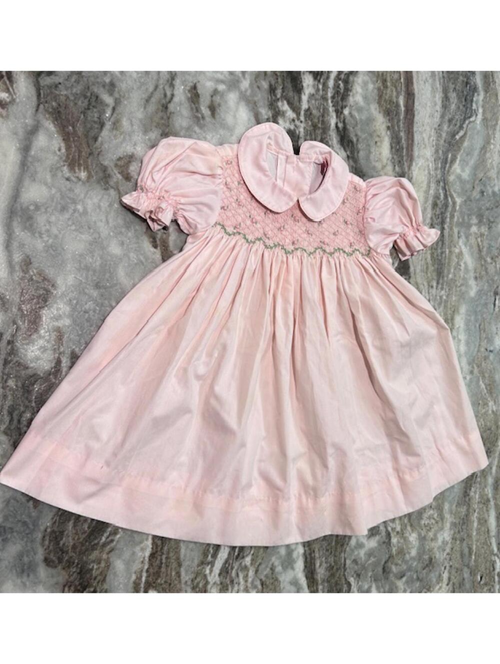O-Express Vintage Boutique Girls Dress Size 2 NWOT Rosette & Embroidery